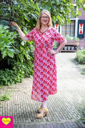 Marylin jurkje van rayon – maxi jurk- bloemetjes