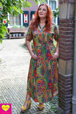Marylin jurkje van rayon – maxi jurk- groene oase