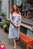 Retro tuniek- langere versie- zijdemix- morgenblauw Tunic Tantilly 