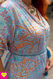 Retro tuniek- langere versie- zijdemix- morgenblauw Tunic Tantilly 