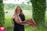 Gerecyclede zijden sjaals van Tantilly- beige/rood Tantilly 