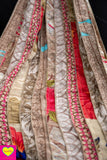 Gerecyclede zijden sjaals van Tantilly- beige/rood Tantilly 