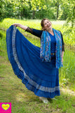 Bohemian katoenen maxi rok - blauw skirt Tantilly 