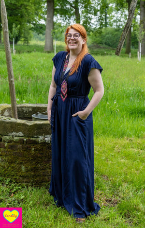 Anastasia jumpsuit - effen navy blauw- rayon