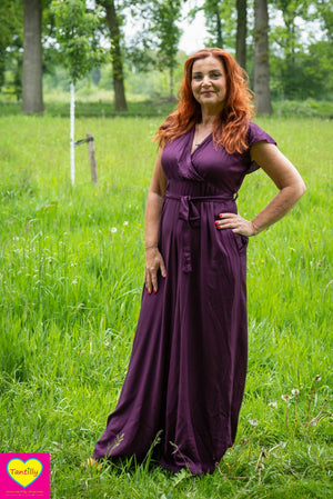 Anastasia jumpsuit - effen paars- rayon