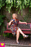 Zoe raya jurk -korte mouwen - viscose- retro heart Made by tantilly tantilly 