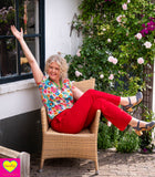 Balloon Top - voorjaarsbloemen wit- viscose shirt Tantilly 
