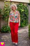 Balloon Top - voorjaarsbloemen wit- viscose shirt Tantilly 