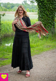 Bohemian katoenen maxi rok - zwart skirt Tantilly 