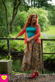 Zijden rok - Pistacho - twee prints gemixt- wikkelrok skirt Tantilly 