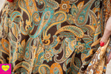 Zijden rok - Pistacho - twee prints gemixt- wikkelrok skirt Tantilly 