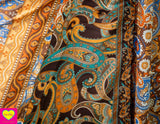Zijden rok - Pistacho - twee prints gemixt- wikkelrok skirt Tantilly 