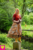 Zijden rok - Pistacho - twee prints gemixt- wikkelrok skirt Tantilly 