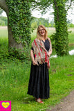 Bohemian katoenen maxi rok - zwart skirt Tantilly 