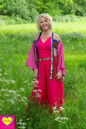 Hadera broek - zomer broek rayon- roze