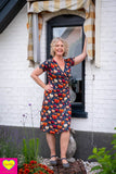Zoe raya jurk -korte mouwen - viscose- retro heart Made by tantilly tantilly 