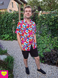 New new new - happy-vibe Man shirt- frangipani bloem Man shirt Tantilly 