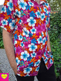 New new new - happy-vibe Man shirt- frangipani bloem Man shirt Tantilly 
