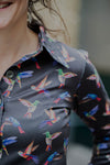 Lilou shirt- stretch fabric - birds shirt Tantilly 