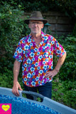 Nieuw! - mannenoverhemd- frangipani bloem Man shirt Tantilly 