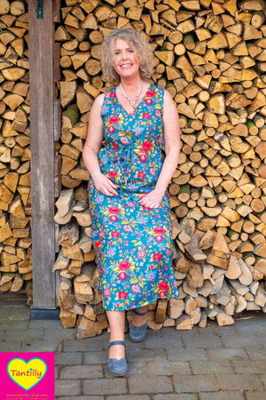 Nila jurk- rayon - bloemenpracht - zomercollectie van Tantilly