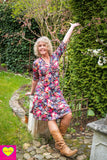 Natasja jurk- vrolijke lente retro style- rubi bloem Dresses Tantilly 
