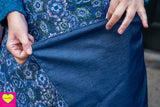 Dubbelzijdige wikkelrok- katoen & paisley -blauwtinten- Happiness in a skirt Cotton skirt Tantilly 