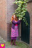 Tantaya kort vest van Tantilly- donkerpaars- viscose cardigan Tantilly 