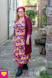 Sofia trompet jurk - happy poppy- donker blauw -viscose Every day dress Tantilly 
