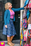 Dubbelzijdige wikkelrok- katoen & paisley -blauwtinten- Happiness in a skirt Cotton skirt Tantilly 