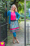 Tantaya kort vest van Tantilly- petrol- viscose cardigan Tantilly 