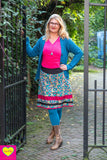 Tantaya kort vest van Tantilly- petrol- viscose cardigan Tantilly 