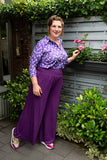 Lilou shirt- stretch fabric - libelle purple shirt Tantilly 