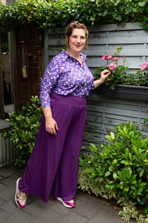 Lilou shirt- stretch fabric - libelle purple shirt Tantilly 