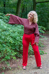 Butterfly wrap cardigan- red retro -handmade by Tantilly- cotton cardigan Tantilly 