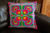 Pillow cover embroidery - cotton - happy flowers rainbow gift Tantilly 