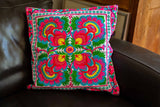 Pillow cover embroidery - cotton - happy flowers rainbow gift Tantilly 