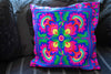 Pillow cover embroidery - cotton - happy flowers gift Tantilly 