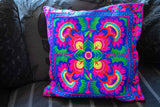 Pillow cover embroidery - cotton - happy flowers gift Tantilly 