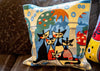 Pillow cover embroidery - cat family gift Tantilly 