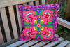 Pillow cover embroidery - cotton - happy flowers gift Tantilly 