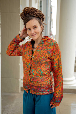 Silk jacket- alma - double layer, fleece inside - made by Tantilly Made by tantilly Tantilly 