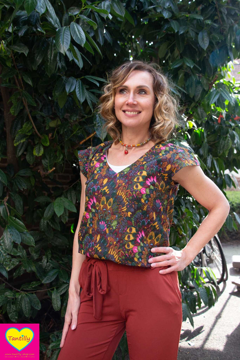 Marissa blouse katoen- gemaakt door Tantilly- geometric main image 1