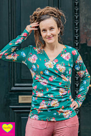 Tantilly Twisted Top - Grünes Blumenfeld 