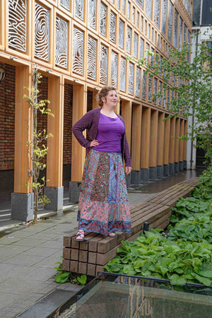 Silkmix handmade boho skirt- patchwork design