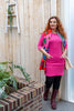 Hilde dress - new plain retro model- pink Three quarter sleeves Tantilly 