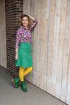 Marike polkadot pocket skirt - bright green skirt Tantilly 