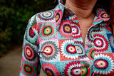 Lilou shirt- stretch fabric - spring summer version - patchwork print shirt Tantilly 