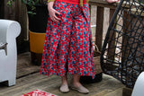 Boho Malana pants-red feathers - bohemian style pants Tantilly 