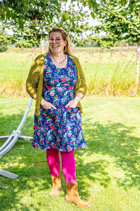 Mary rayon jurk- summer flowers - gemaakt door Tantilly